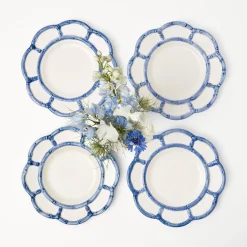 New Mrs. Alice Blue Petal Bamboo Starter Plate (Set Of 4)