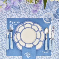 New Mrs. Alice Blue Petal Bamboo Starter Plate (Set Of 4)