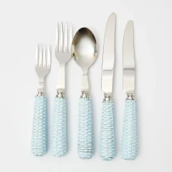Mrs. Alice Blue Rattan Cutlery (5 Piece)