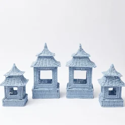 New Mrs. Alice Blue Rattan Pagoda Lantern Set