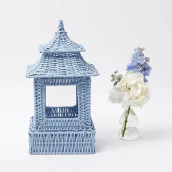 Mrs. Alice Blue Rattan Pagoda Lantern