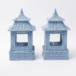 Mrs. Alice Blue Rattan Pagoda Lantern