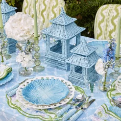 Mrs. Alice Blue Rattan Pagoda Lantern