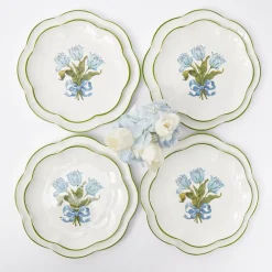 Mrs. Alice Blue Tulip Dinner & Starter Plates (Set Of 8)