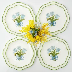 Mrs. Alice Blue Tulip Dinner & Starter Plates (Set Of 8)