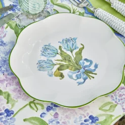 Mrs. Alice Blue Tulip Dinner & Starter Plates (Set Of 8)