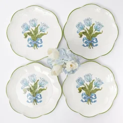Discount Mrs. Alice Blue Tulip Dinner Plates (Set Of 4)