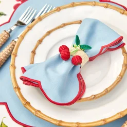 Online Mrs. Alice Blue With Red Scallop Napkins (Set Of 4)