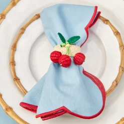 Online Mrs. Alice Blue With Red Scallop Napkins (Set Of 4)