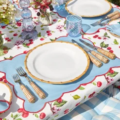 Online Mrs. Alice Blue With Red Scallop Placemat (Set Of 4)