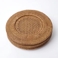 Hot Mrs. Alice Brown Rattan Charger Plates (Set Of 4)
