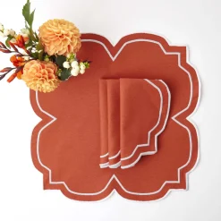 New Mrs. Alice Burnt Orange Napkins (Set Of 4)