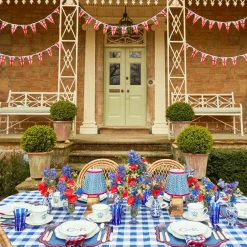 Sale Mrs. Alice Camilla Blue & Red Linen Placemats (Set Of 4)