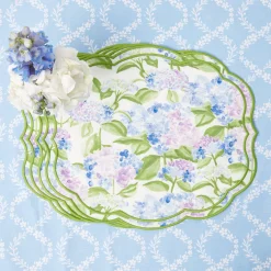 Mrs. Alice Camilla Hydrangea Placemats & Napkins (Set Of 4)