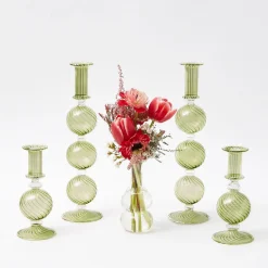 Outlet Mrs. Alice Camille Olive Candle Holder Set