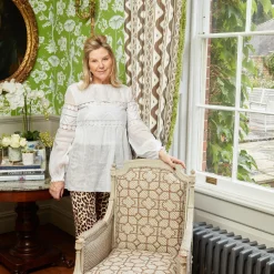 Discount Mrs. Alice Chestnut Brown Bamboo Trellis Fabric