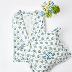 Best Mrs. Alice Children's Blue Bouquet Dressing Gown