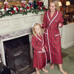 New Mrs. Alice Children's Red Tartan Frilled Dressing Gown