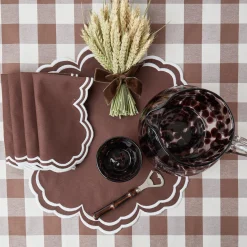 New Mrs. Alice Chocolate Gingham Tablecloth