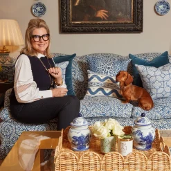 Discount Mrs. Alice Cobalt Blue Ikat Stripe Fabric