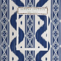 Discount Mrs. Alice Cobalt Blue Ikat Stripe Fabric