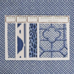 Sale Mrs. Alice Cobalt Blue Lotus Flower Fabric