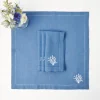 New Mrs. Alice Coral Blue Linen Napkins (Set Of 4)