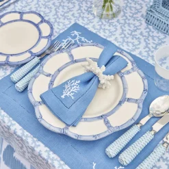 Discount Mrs. Alice Coral Blue Linen Placemats (Set Of 4)