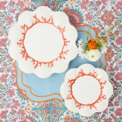 New Mrs. Alice Coral Dinner & Starter Plates (Set Of 8)
