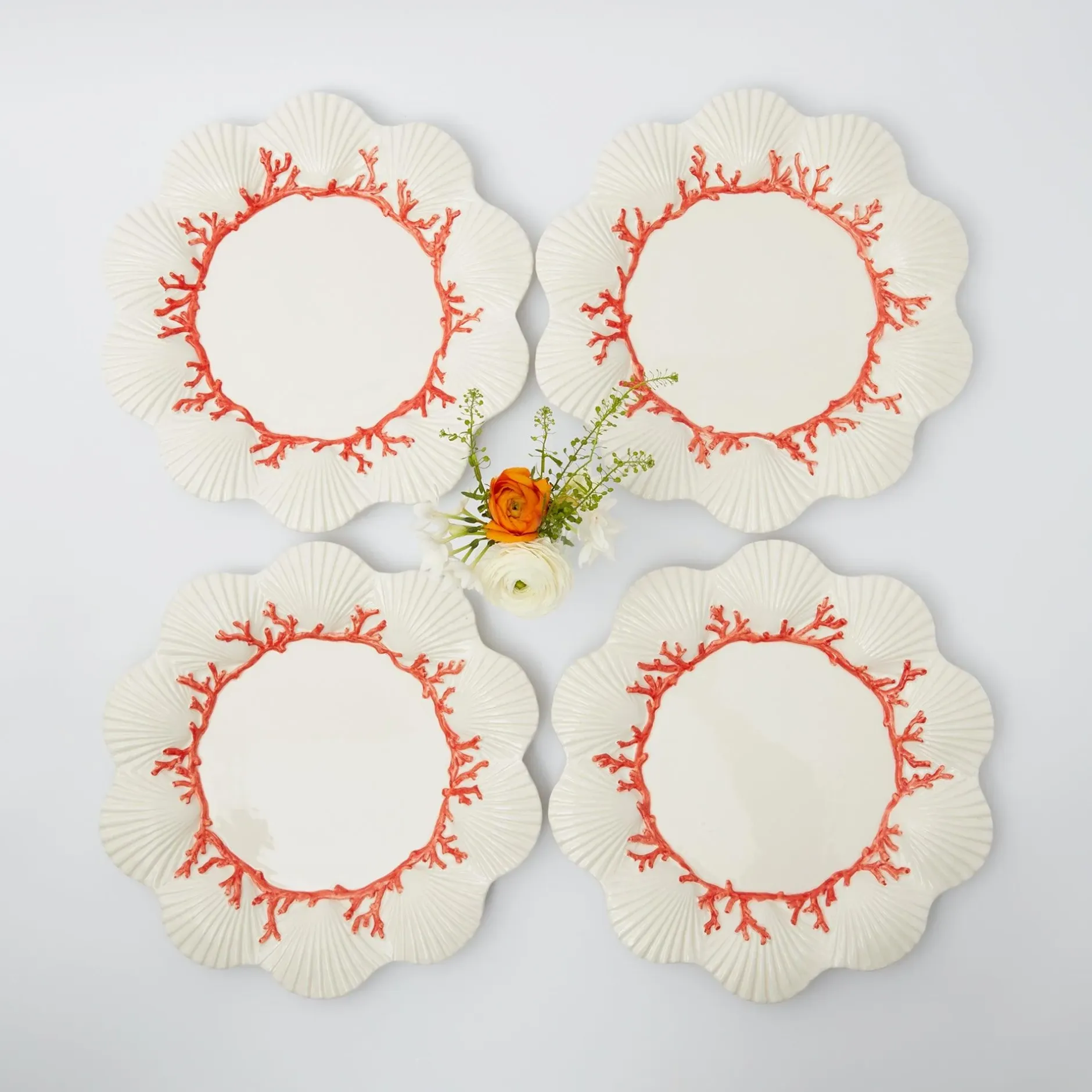 Discount Mrs. Alice Coral Dinner Plates (Set Of 4)