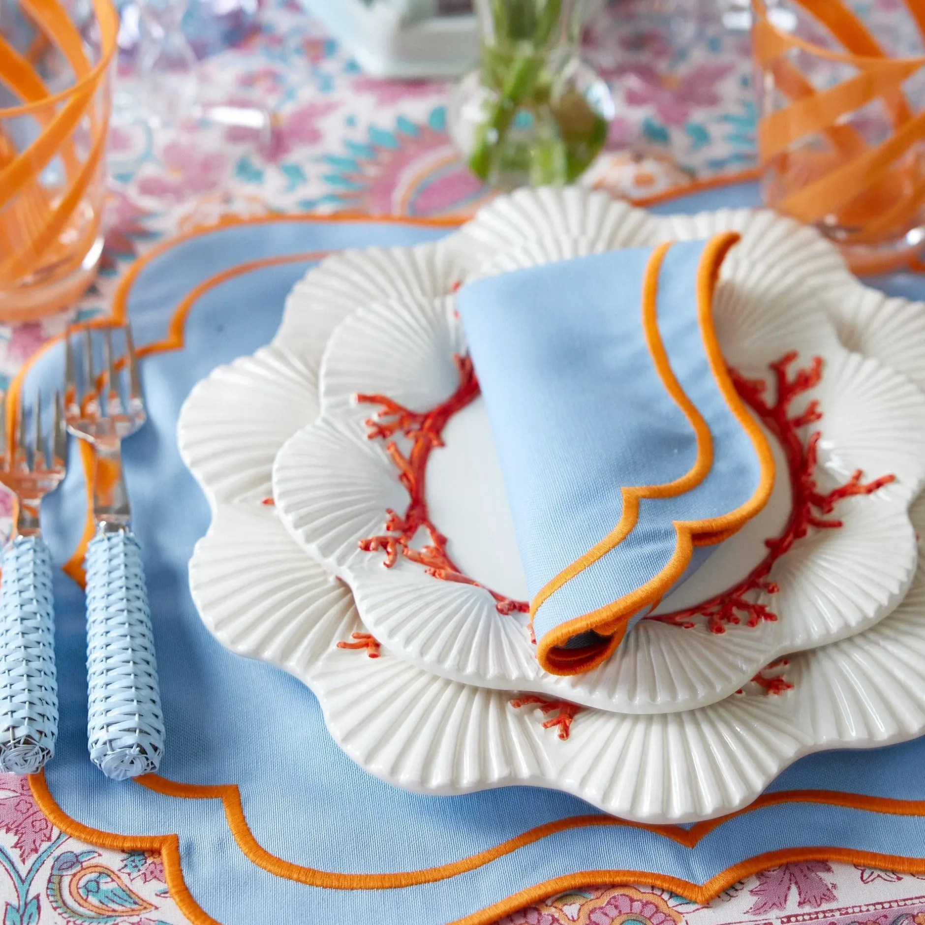 Hot Mrs. Alice Coral Dinner Plates (Set Of 4)