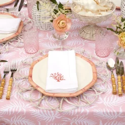 Sale Mrs. Alice Coral Linen Napkins (Set Of 4)