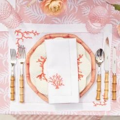 Sale Mrs. Alice Coral Linen Napkins (Set Of 4)