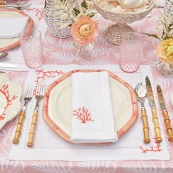 Mrs. Alice Coral Linen Placemats (Set Of 4)