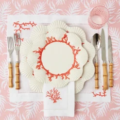 Mrs. Alice Coral Linen Placemats (Set Of 4)