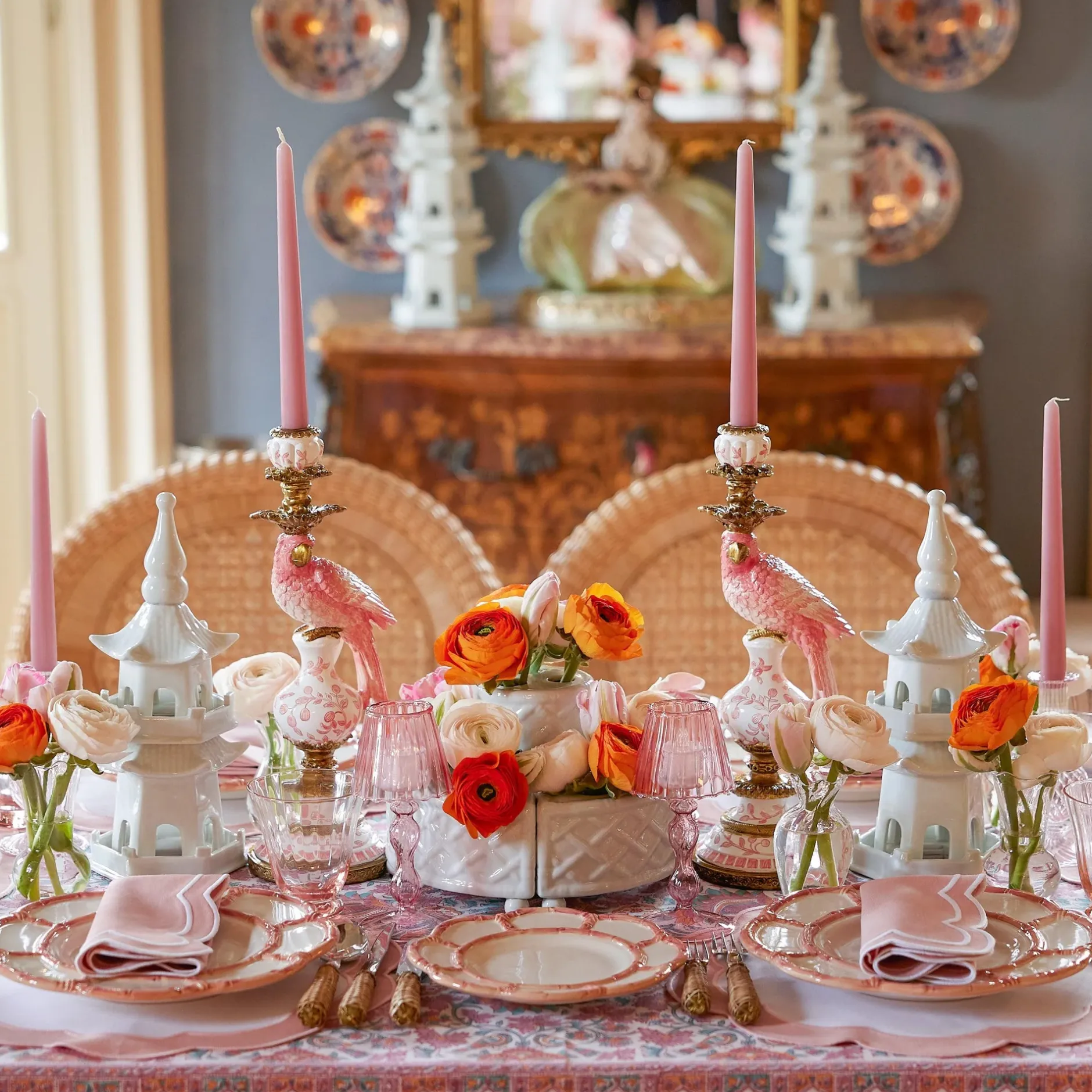Online Mrs. Alice Coral Tulip Water Glass (Set Of 4)