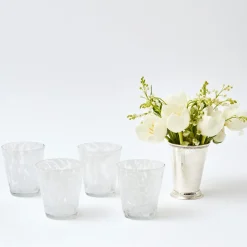Discount Mrs. Alice Dappled White Water Glasses (Set Of 4)