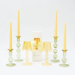 New Mrs. Alice Eden Green & Yellow Candlescape