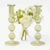 Best Mrs. Alice Eden Green Fluted Candle Holders (Pair)