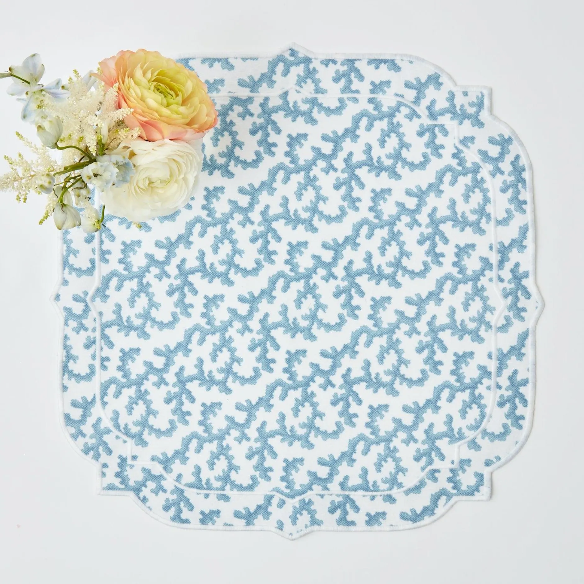 Clearance Mrs. Alice Edie Blue Coral Napkins (Set Of 4)