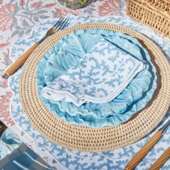 Clearance Mrs. Alice Edie Blue Coral Napkins (Set Of 4)