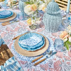Outlet Mrs. Alice Edie Blue Coral Placemats & Napkins (Set Of 4)