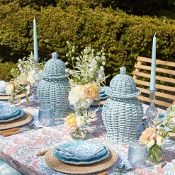 Outlet Mrs. Alice Edie Blue Coral Placemats & Napkins (Set Of 4)