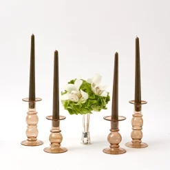 Sale Mrs. Alice Elise Small Amber Candle Holder (Pair)