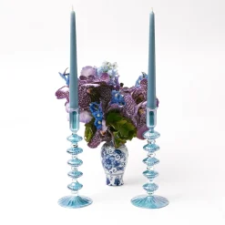 Mrs. Alice Elodie Blue Candle Holders (Pair)