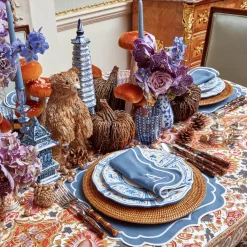 Mrs. Alice Elodie Blue Candle Holders (Pair)