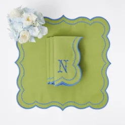 Mrs. Alice Eloise Green And Blue Napkins (Set Of 4)