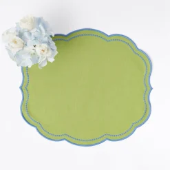 Outlet Mrs. Alice Eloise Green And Blue Placemats & Napkins (Set Of 4)