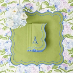 Outlet Mrs. Alice Eloise Green And Blue Placemats & Napkins (Set Of 4)