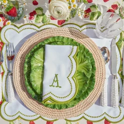 Discount Mrs. Alice Elsa White & Green Napkins (Set Of 4)